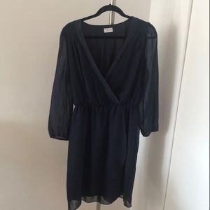 Navy Blue Chiffon Dress